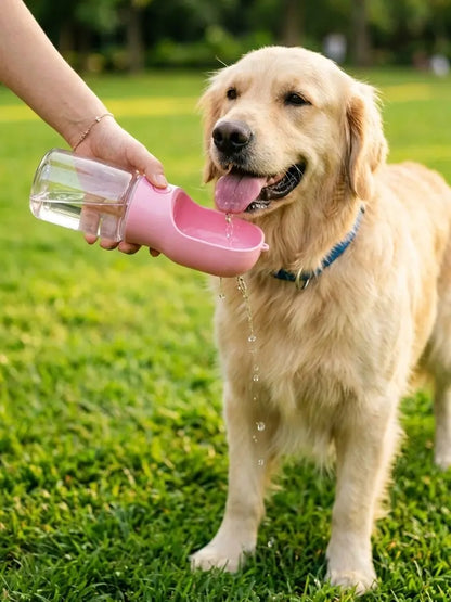 3In1 Pet Water Bottle - Portable 20Oz Leak Proof Container with Poop Bag Dispenser, Ideal for Travel, Hiking, and Outdoor Use